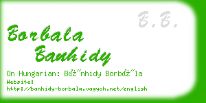 borbala banhidy business card